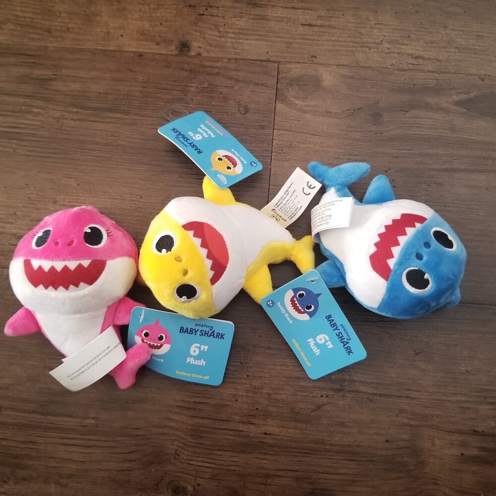 Pinkfong Baby Shark 6" Plush Trio